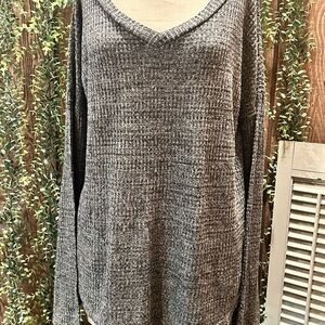 Gray V-Neck Women's Sweater